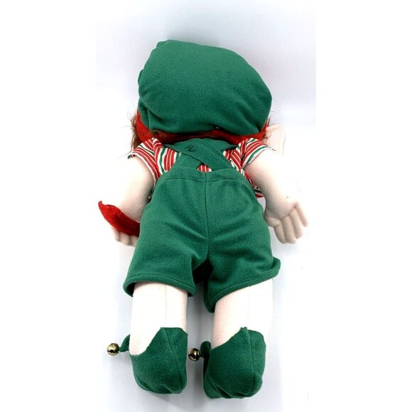 Elf Soft Sculptured Plush Toy Jointed Wood Worker Holding Hammer Bells 16" - Picture 8 of 9